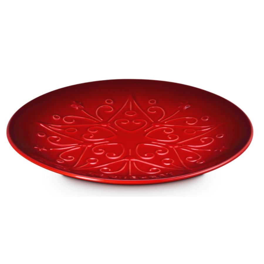 additioanl image for  Le Creuset Winter Relief Plate Cerise 